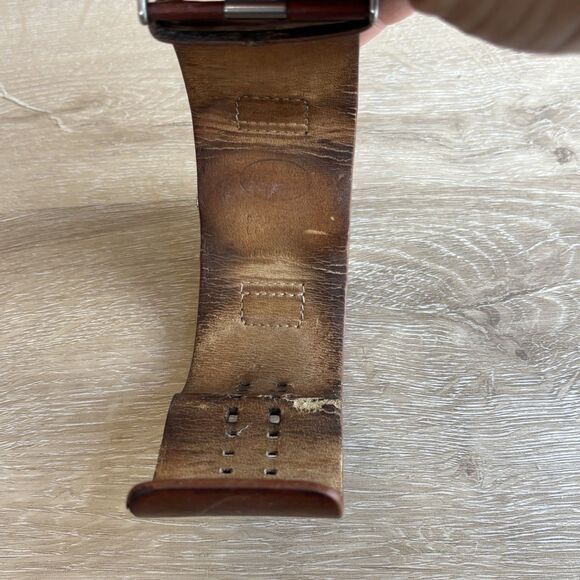 Vintage Fossil Chronograph Watch Leather Cuff Band Repair Lot AS-IS Scratch - Picture 8 of 12